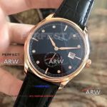 Perfect Replica Patek Philippe Calatrava Watches Rose Gold Black Face-Patek Philippe Calatrava Price List